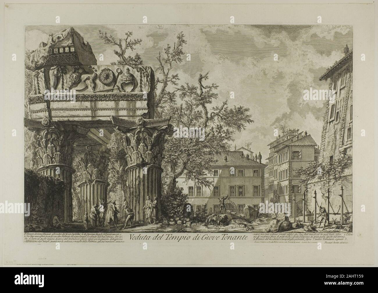 Giovanni Battista Piranesi. Vista del tempio di Giove Tonans [Giove il Thunderer], da vedute di Roma. 1750-1759. L'Italia. Incisione su avorio pesanti di cui la carta Foto Stock