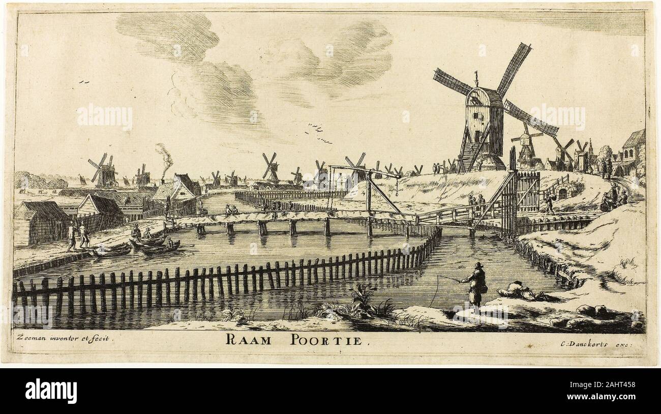 Reinier Zeeman (Reinier Nooms). Raam Gate, da otto porte della città di Amsterdam. 1643-1664. Holland. Incisione su avorio di cui la carta Foto Stock
