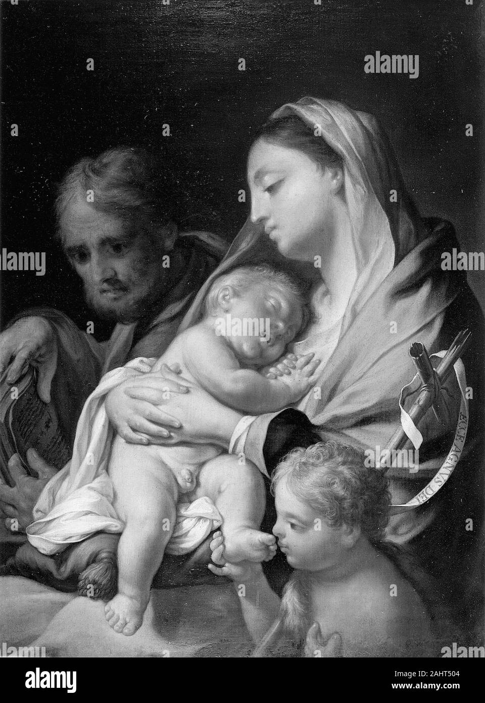 Francesco Trevisani. La Santa Famiglia con il Bambino di San Giovanni. 1695-1705. L'Italia. Olio su tela Foto Stock