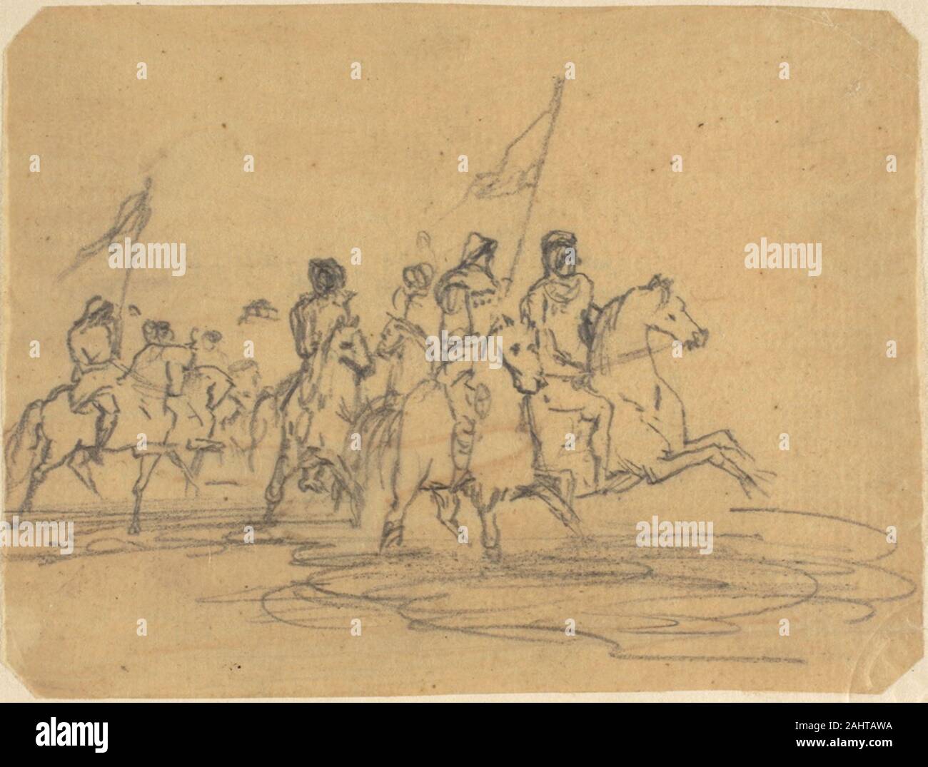 Odilon Redon. Schizzo per Redon il primo attacco la Ford (M. 2). 1865. La Francia. Grafite sulla crema tracing paper, decolorata per tan, fissate sulla crema di latte di cui la carta Foto Stock