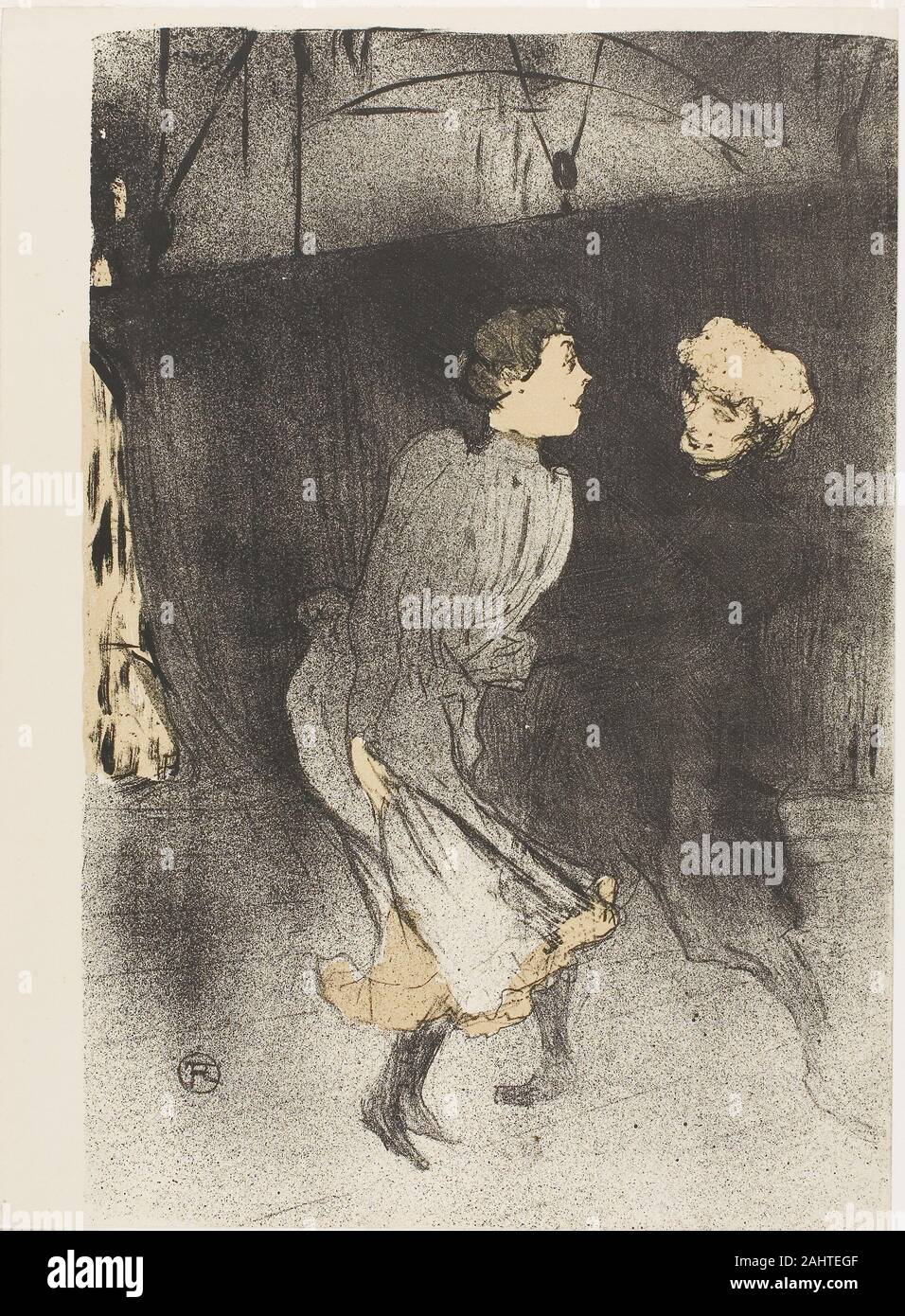 Henri de Toulouse-Lautrec. Prove in Folies-Bergère, Emilenne d'Alençon e Mariquita. 1893. La Francia. Litografia con sfumatura marrone pietra sulla crema carta intessuta Foto Stock