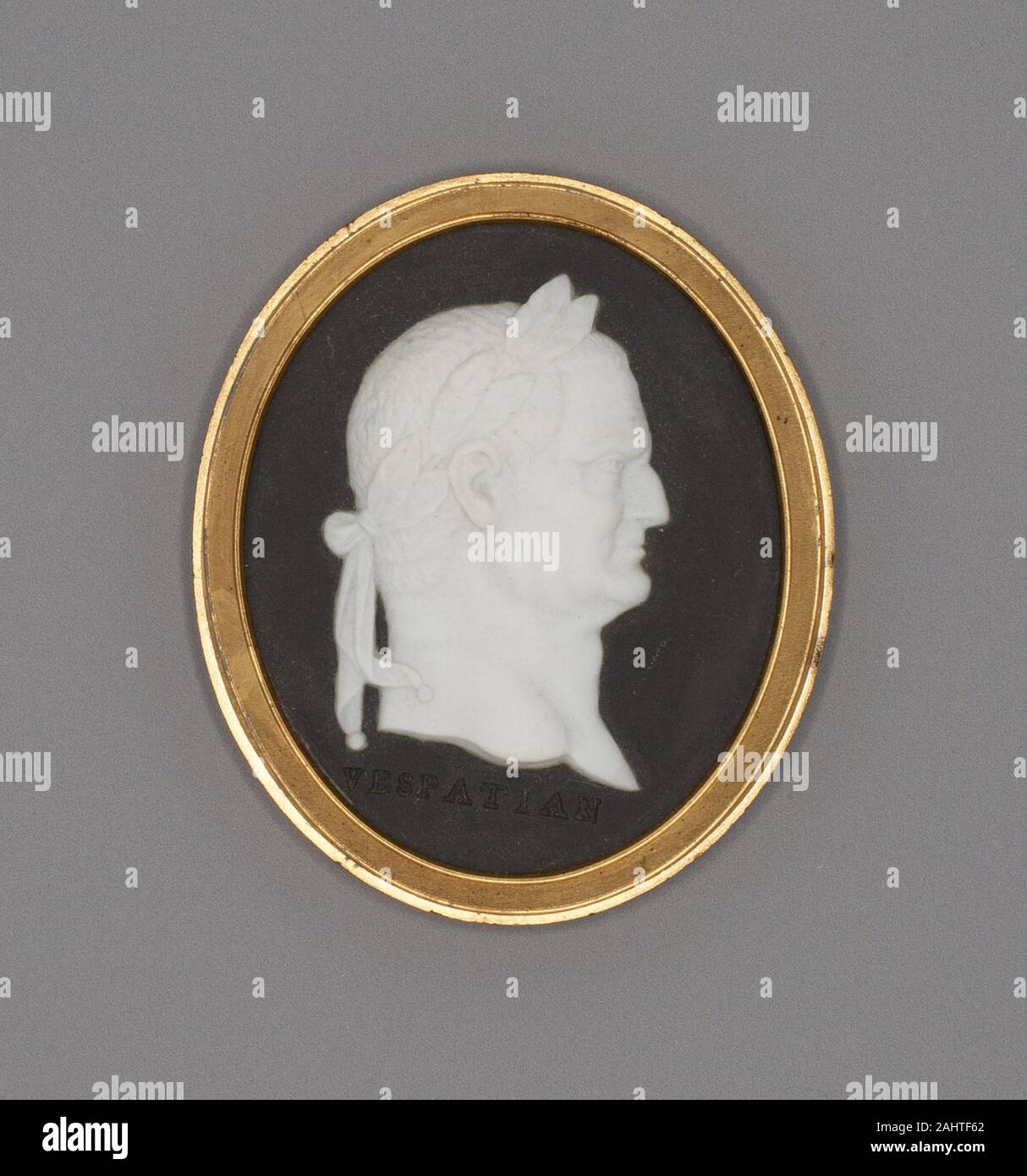 Wedgwood Manufactory (produttore). Medaglione con Vespasiano. 1775-1799. Burslem. Gres (jasperware) Foto Stock
