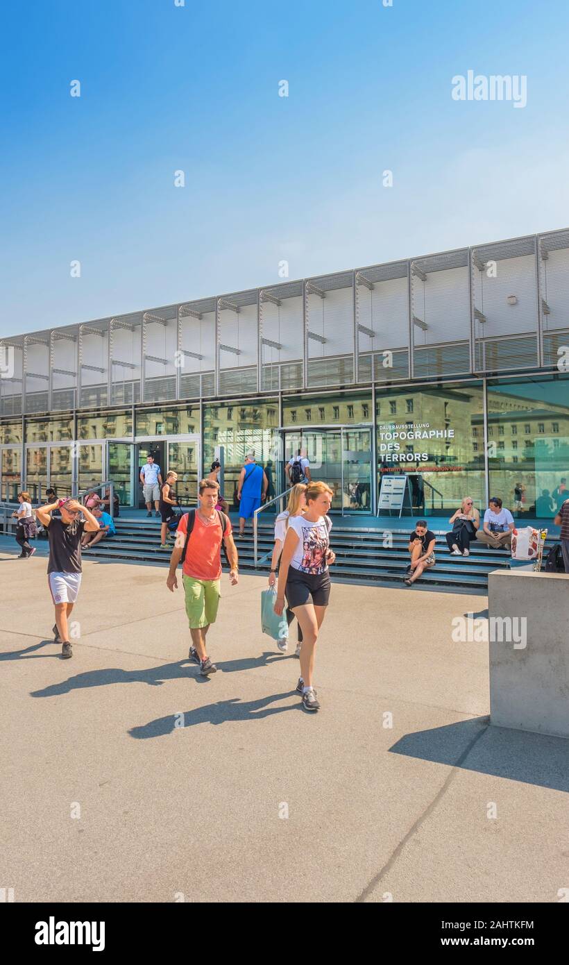Topografia del terrore, topographie des terrori, Holocaust Museum, zona di ingresso Foto Stock
