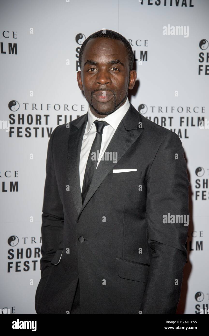 Visto arrivare sul tappeto rosso per la Triforce Short Film Festival, BFI Southbank, Londra. 30.11.19 con: Jimmy Akingbola dove: Londra, Regno Unito quando: 01 Dic 2019 Credit: WENN.com Foto Stock