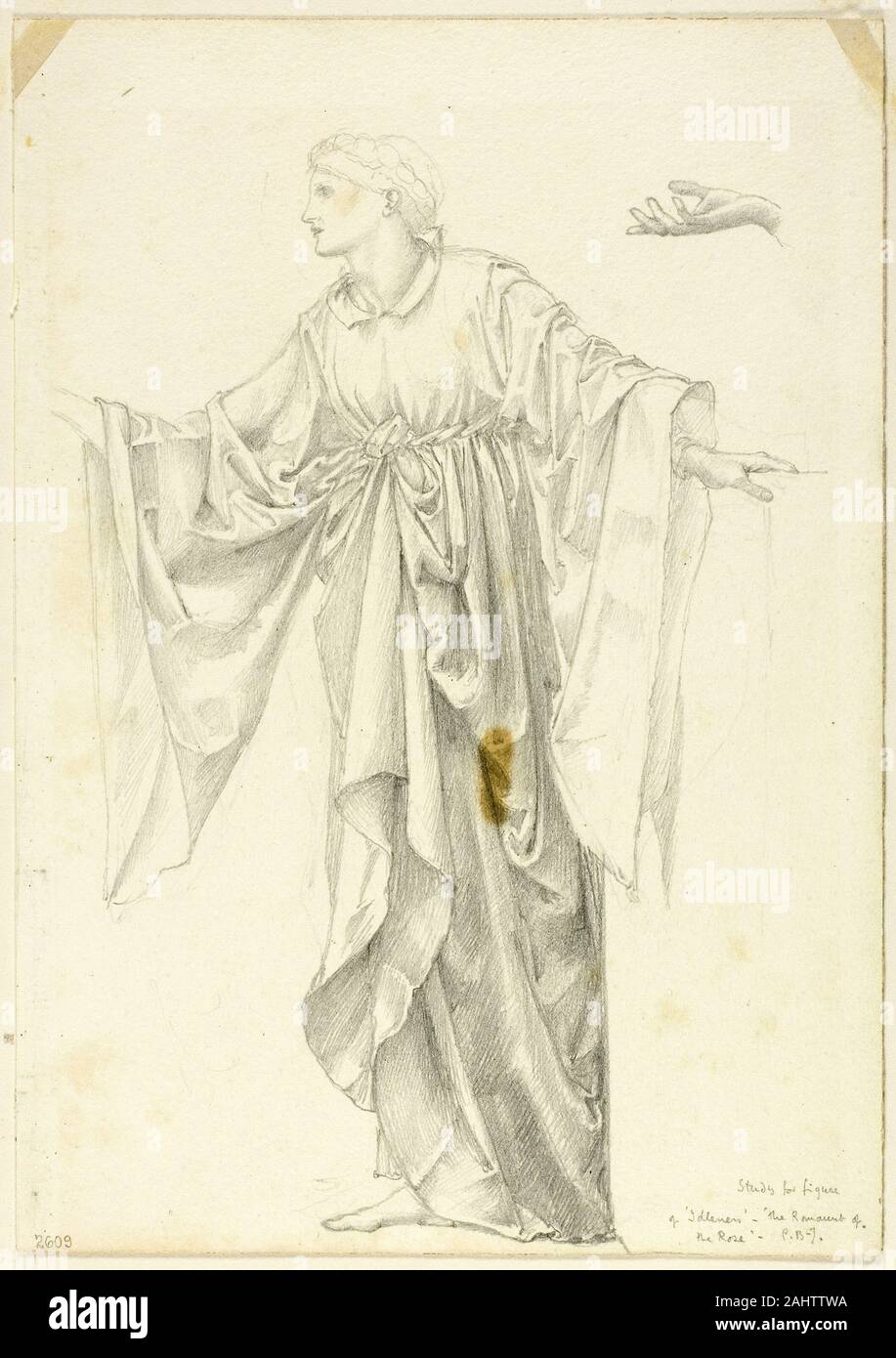 Sir Edward Burne-Jones. Studio per la figura di "farniente - Il Romaunt della Rosa. 1863-1877. In Inghilterra. Grafite su avorio carta intessuta Foto Stock