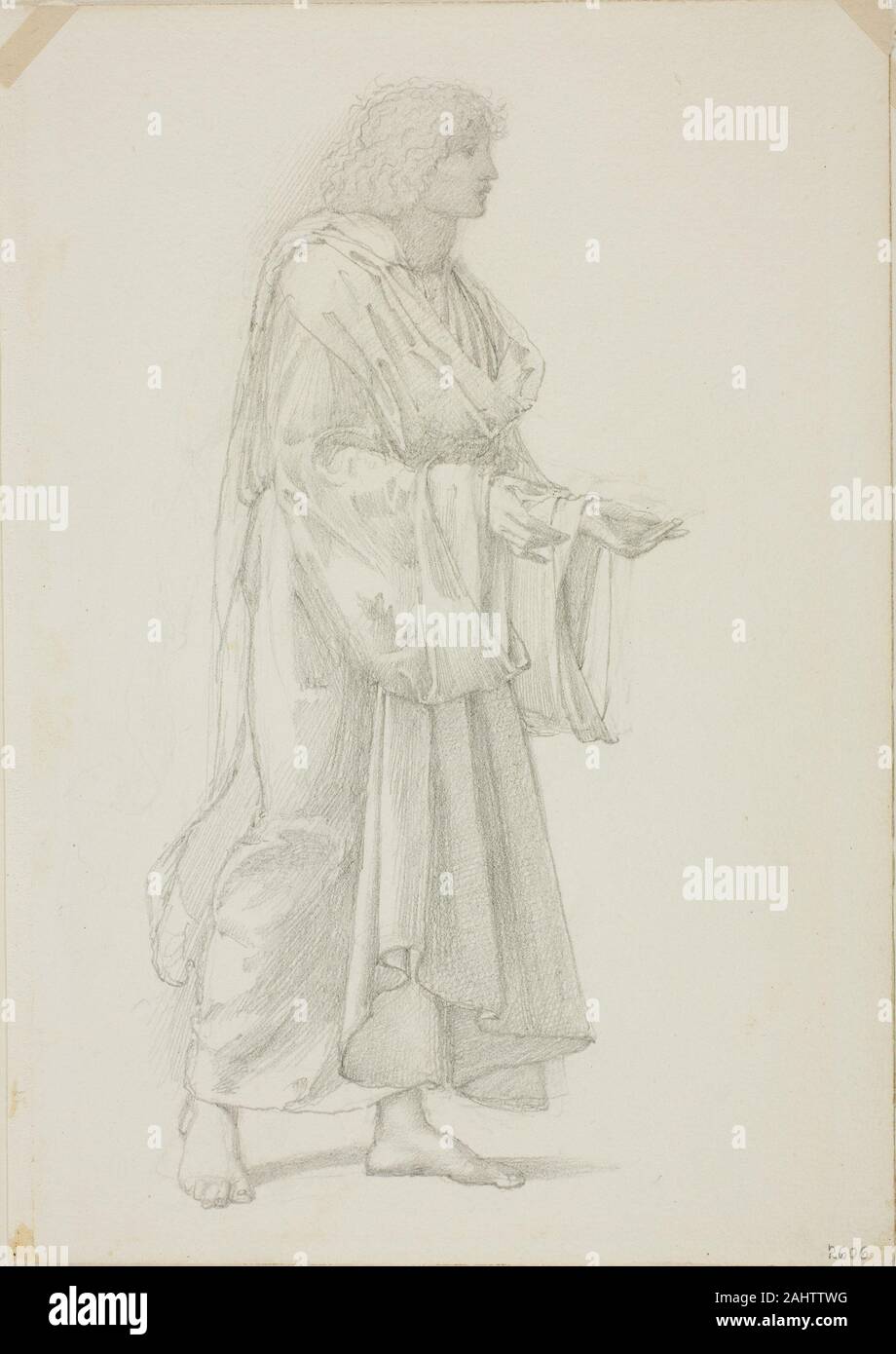 Sir Edward Burne-Jones. Drappeggiati in piedi figura maschile. 1868-1883. In Inghilterra. Grafite su avorio carta intessuta Foto Stock