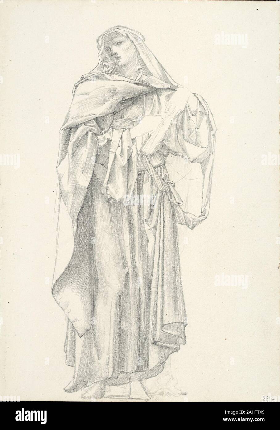 Sir Edward Burne-Jones. Drappeggiati figura maschile (sketchbook #2614). 1863-1877. In Inghilterra. Grafite su avorio carta intessuta Foto Stock