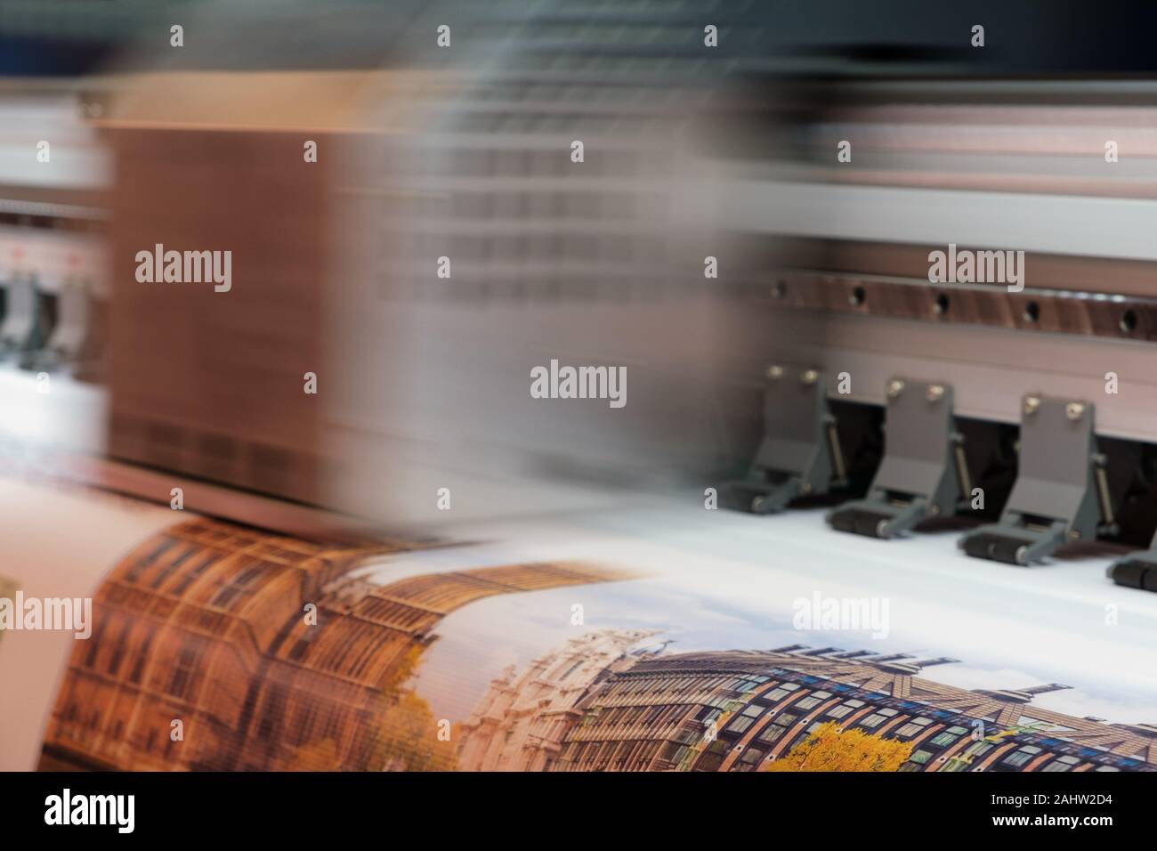 Lavorazione industriale moderna stampa digitale stampante a getto di inchiostro Foto Stock