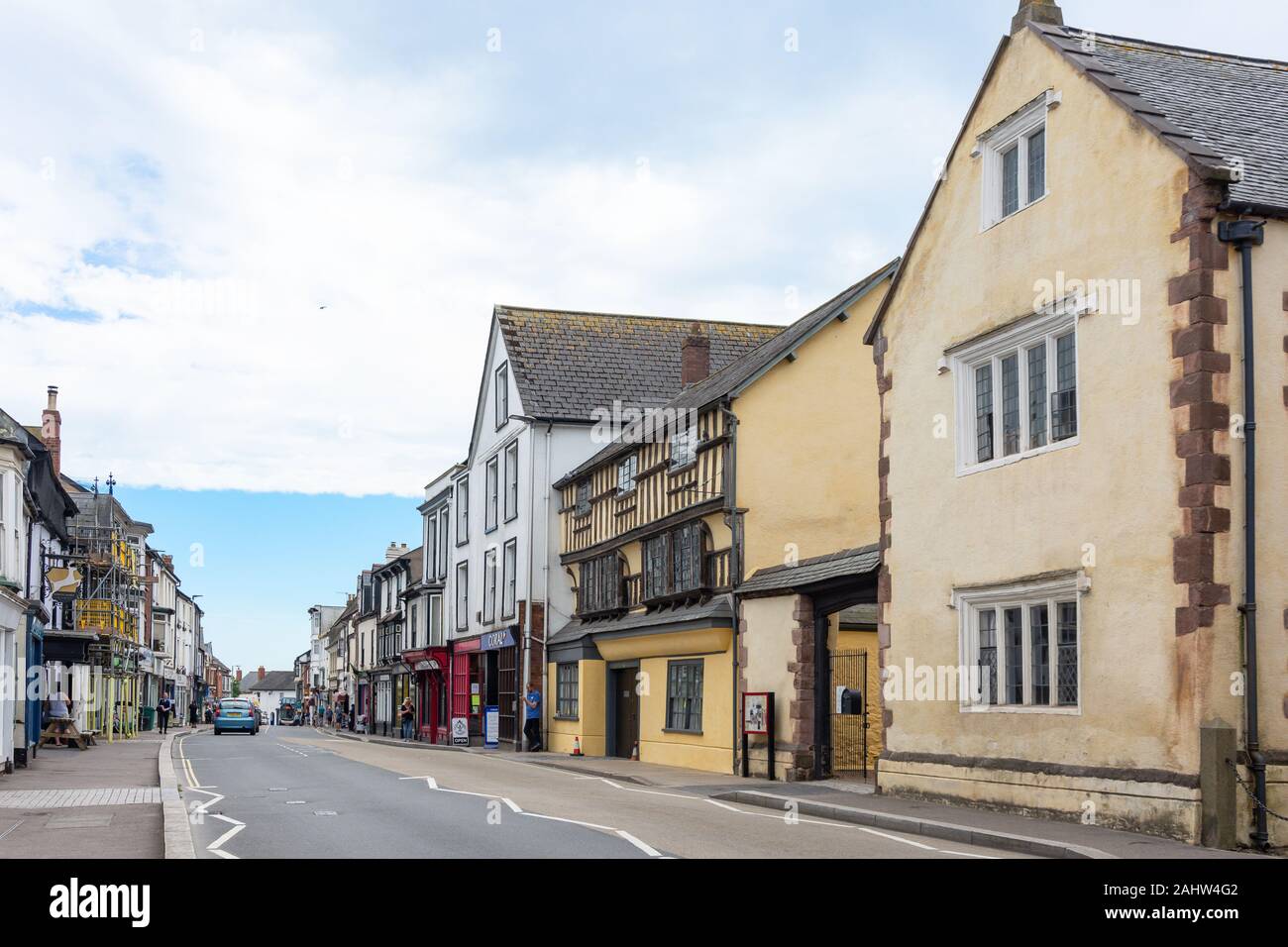 Fore Street, Cullompton, Devon, Inghilterra, Regno Unito Foto Stock