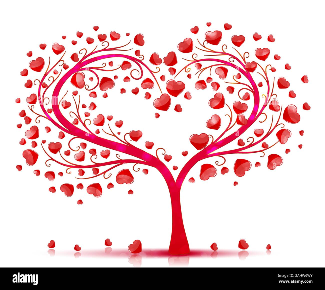 Amore vettore ad albero Illustrazione Vettoriale