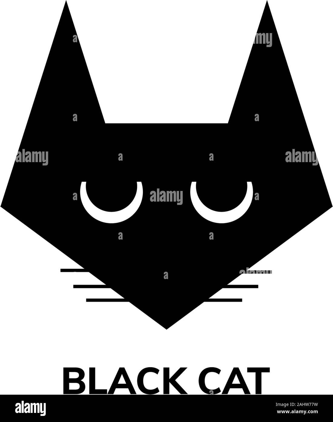 Gatto nero testa Logo Design Template, segno pittorico logotipo, Pet animale Concetto di logo, carino, adorabile, adatto per il vostro progetto, vettoriale EPS 10 Illustrazione Vettoriale
