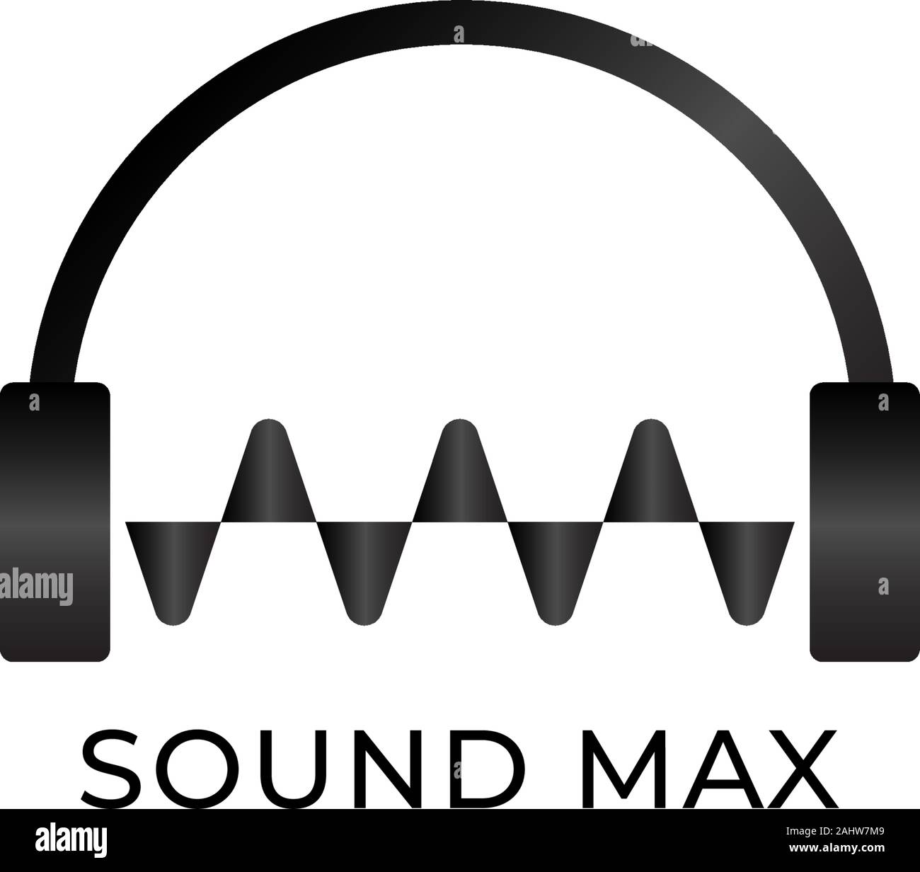 Suono Logo max, Cuffie & Sound logo Wave Design Concept, bianco e nero,  audio Logo Design modello, lo spettro audio Visualization, vettoriale EPS  10 Immagine e Vettoriale - Alamy