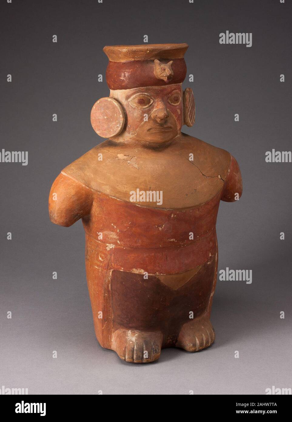 Moche. La figura Jar. 100 BC-500 D.C. Costa Nord. Ceramica e pigmento Foto Stock