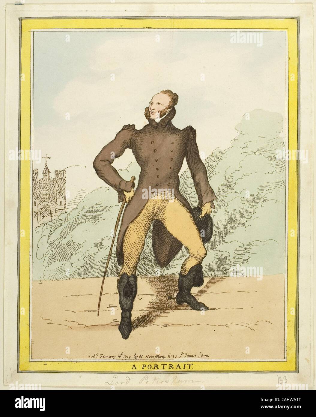 Thomas Rowlandson. Un ritratto del Signore Petersham. 1812. In Inghilterra. Colorate a mano incisione su avorio carta intessuta Foto Stock