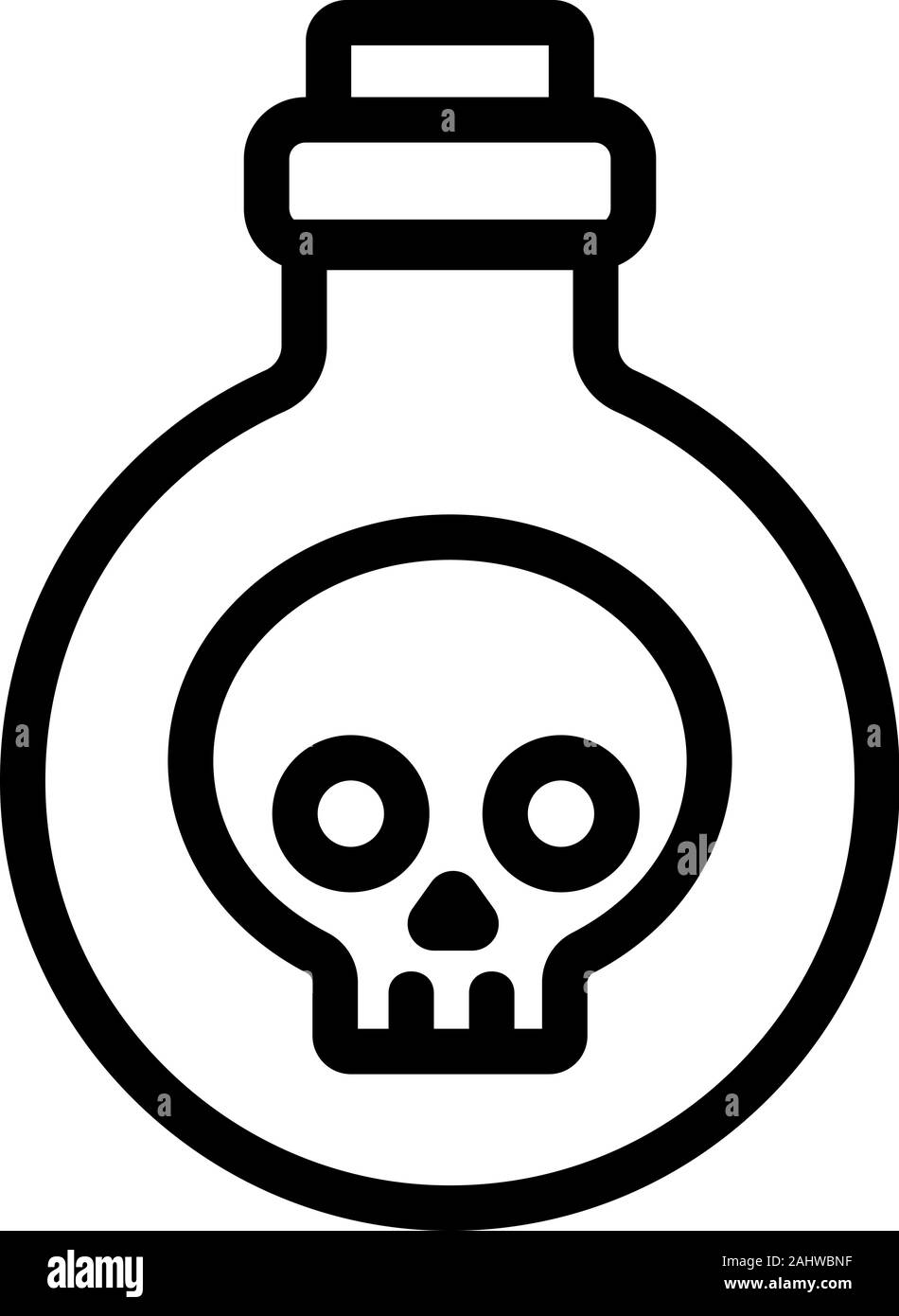 Flocon con icona di veleno vettore. Isolate il simbolo di contorno illustrazione Illustrazione Vettoriale