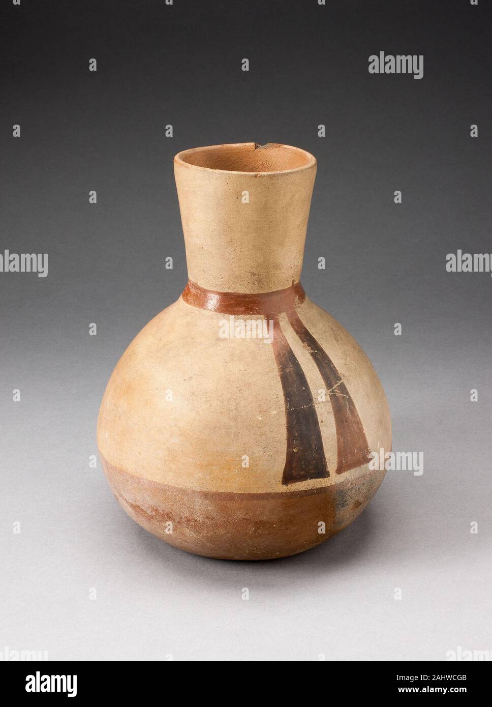 Moche. Bottiglia. 100 BC-500 D.C. Costa Nord. Ceramica e pigmento Foto Stock