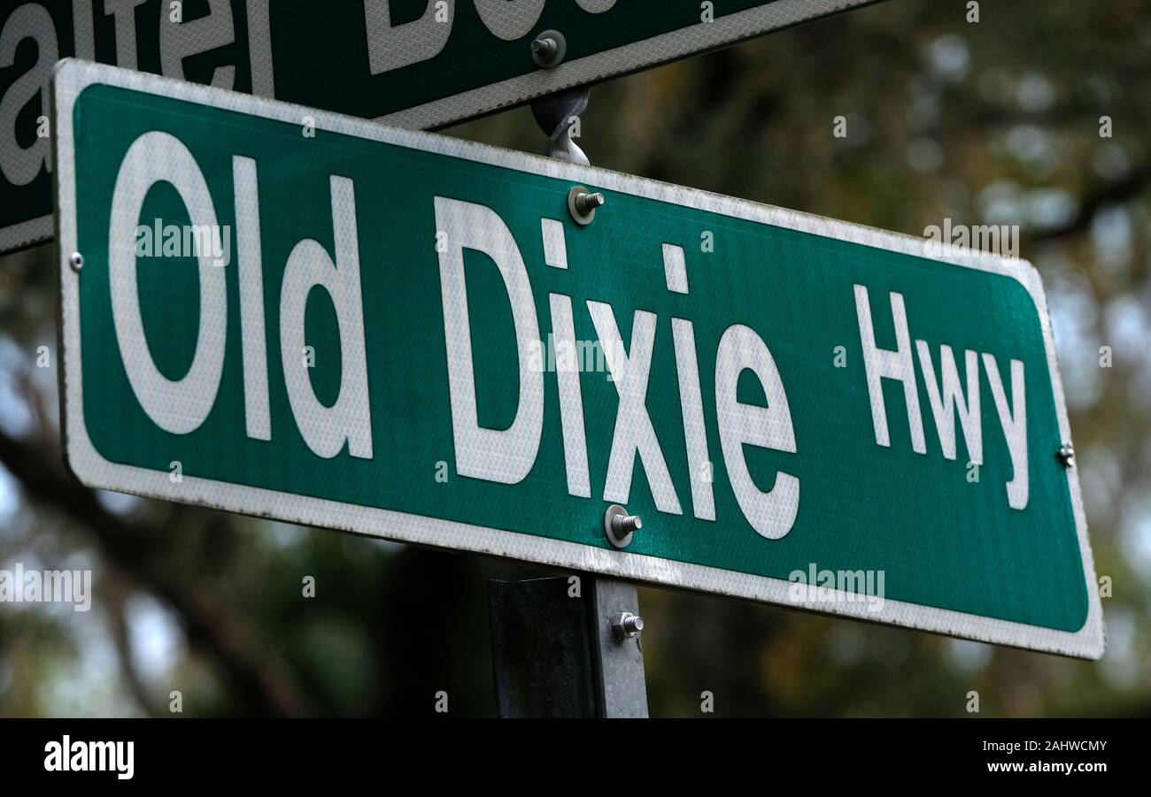 Vecchia Dixie Highway sign in Florida Foto Stock