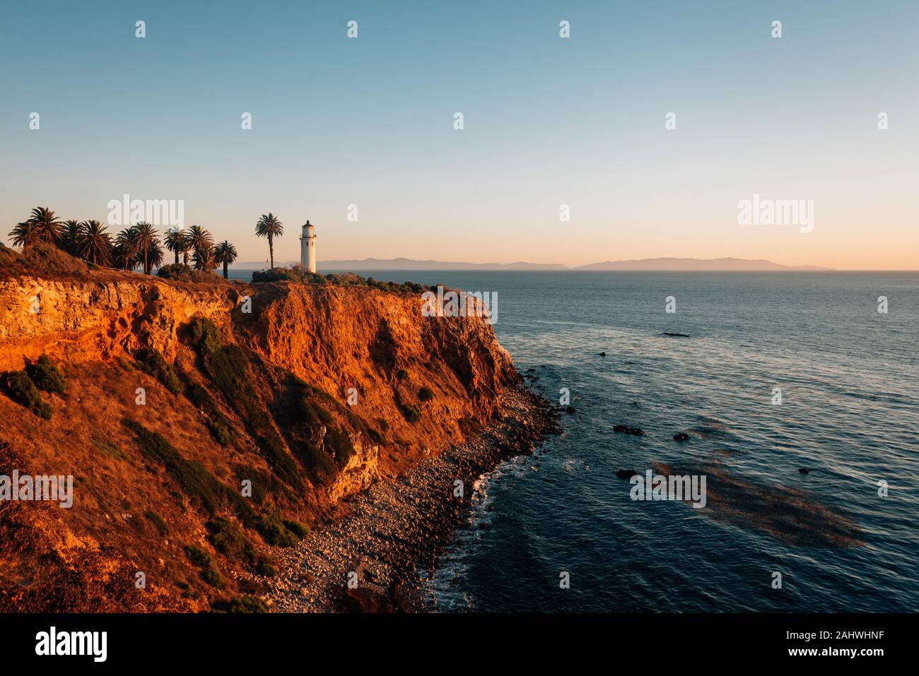 Punto di vista Vicente faro, in Rancho Palos Verdes, California Foto Stock