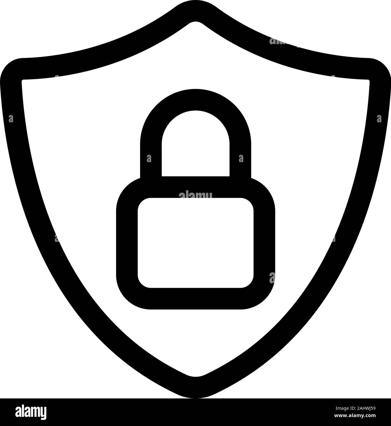 Protezione dei dati vettore icona. Isolate il simbolo di contorno illustrazione Illustrazione Vettoriale