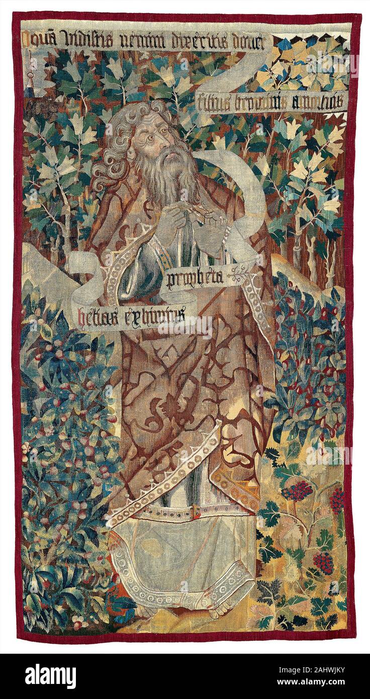 Elias (frammento) dalla Trasfigurazione di Cristo. 1460-1470. Le Fiandre. La lana e la seta, una fessura, singola e a doppia coda di rondine arazzo tessere Foto Stock