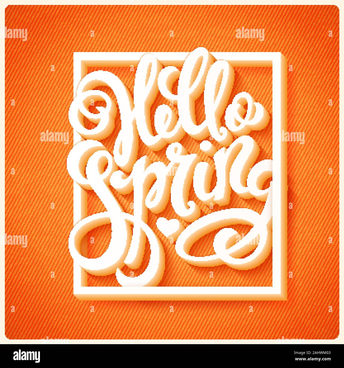 Ciao a molla, disegnati a mano scritte . Illustrazione Vettoriale. Illustrazione Vettoriale