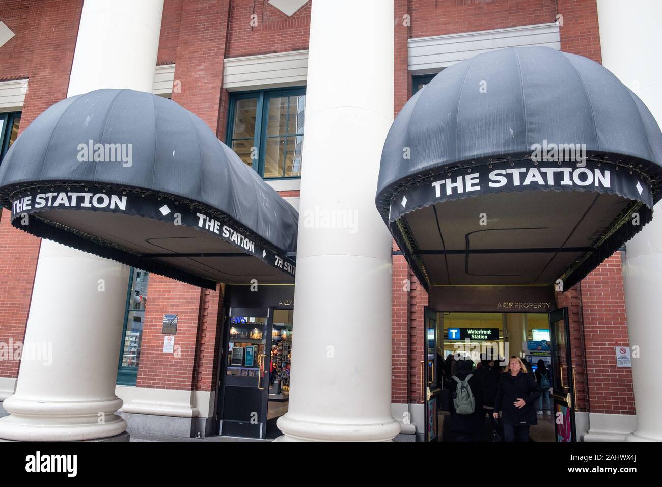 Stazione Waterfront, Cordova Street, Vancouver, British Columbia, Canada Foto Stock