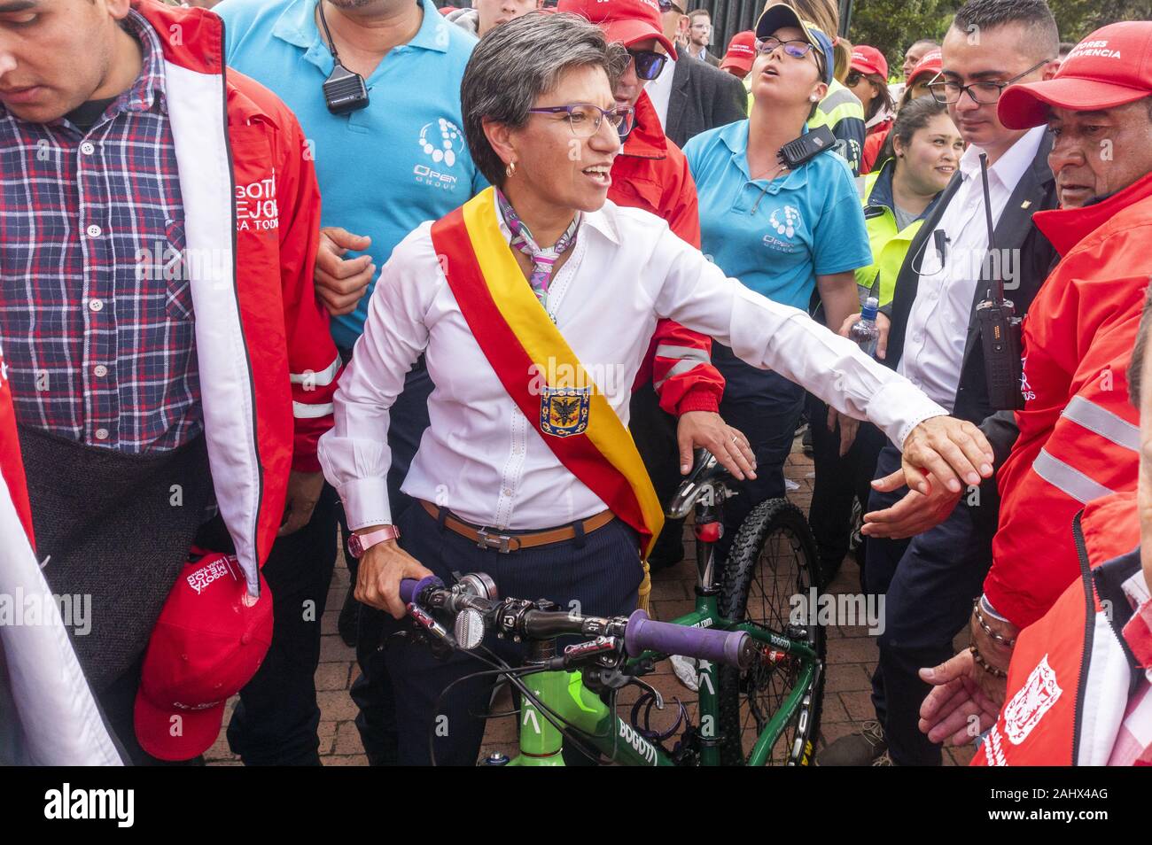 Ottobre 10, 2019: Bogotà il sindaco eletto Claudia Lopez assiste un handover cerimonia a Bogotà. Credito: Daniel Garzon Herazo/ZUMA filo/Alamy Live News Foto Stock