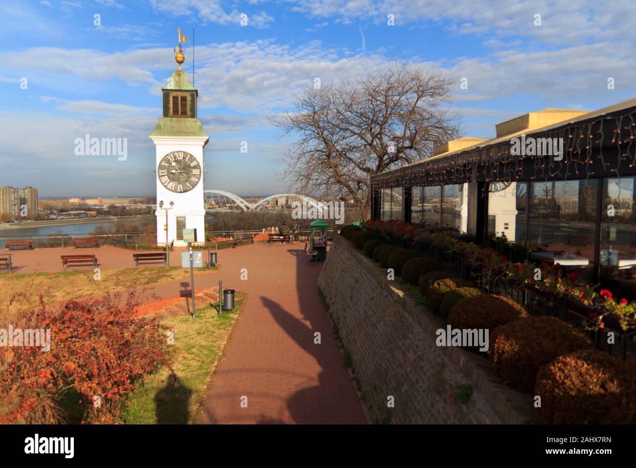 Fortezza di Petrovaradin a Novi Sad e la torre dell orologio Foto Stock