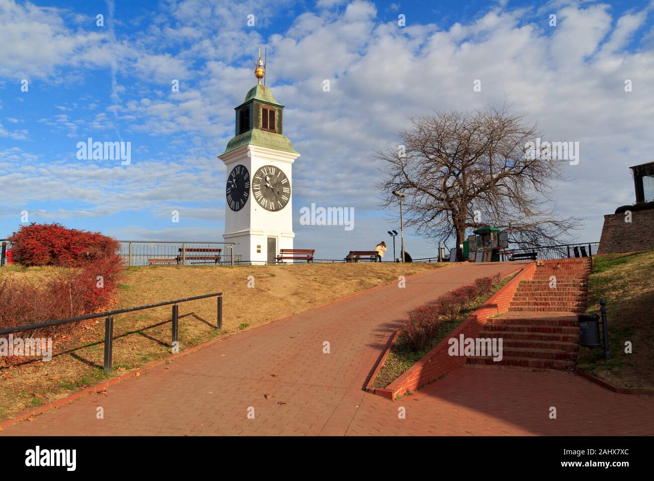 Fortezza di Petrovaradin a Novi Sad e la torre dell orologio Foto Stock