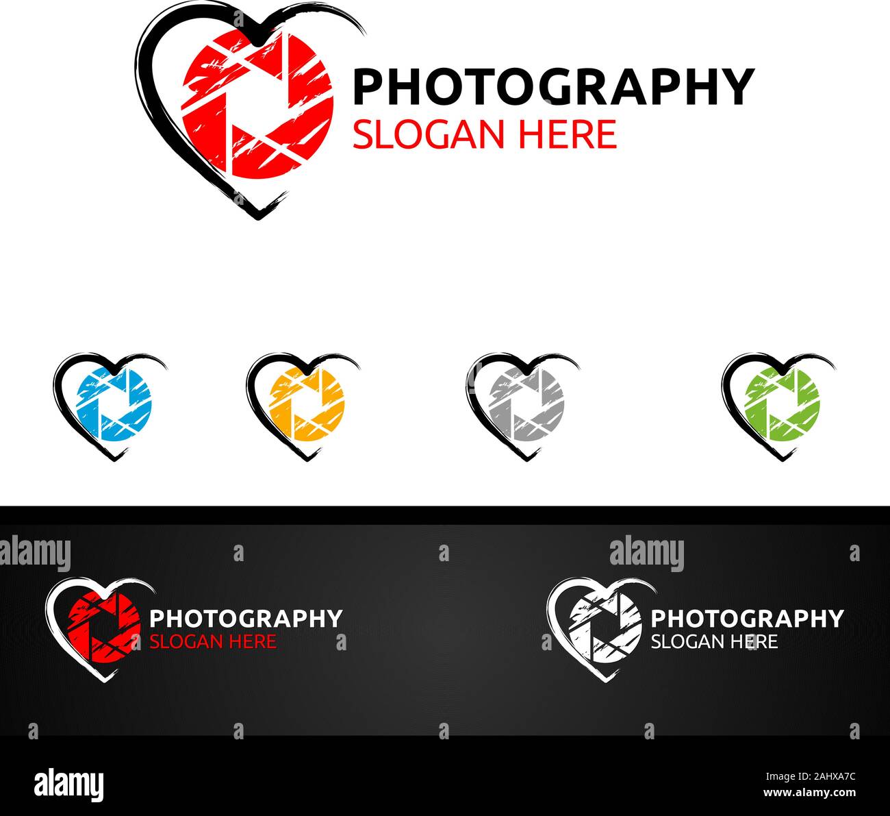Amore della Fotografia icona Logo vettoriale del modello di progettazione Illustrazione Vettoriale