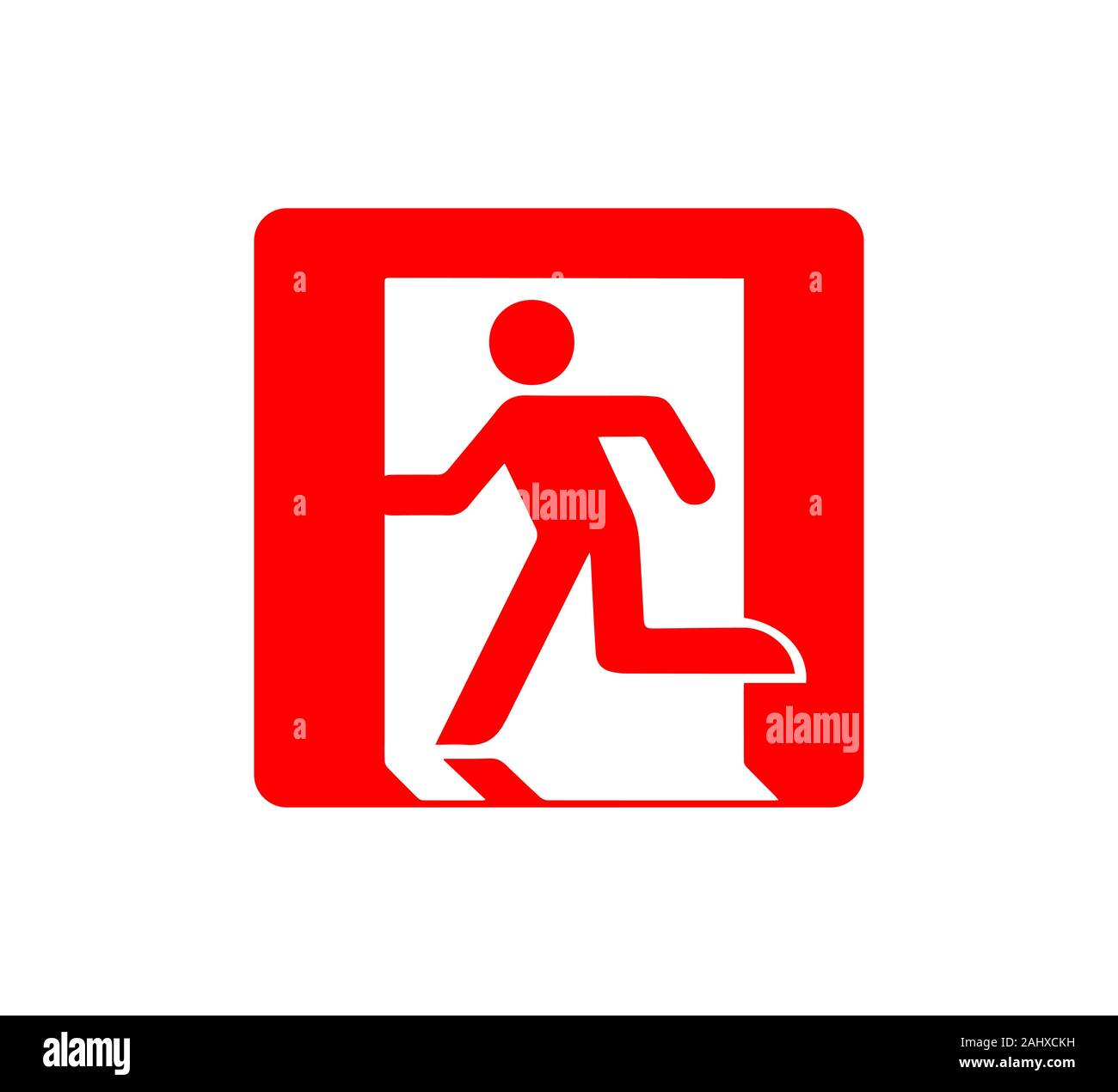 Uscita di emergenza segno. Illustrazione Vettoriale, design piatto Illustrazione Vettoriale