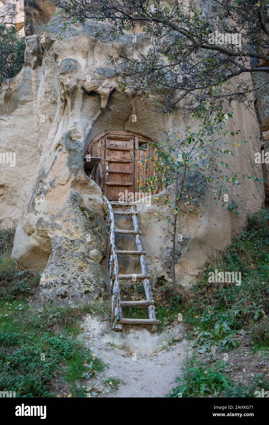 La Valle di Ihlara o Valle di Peristrema o Valle di Ihlara Vadisi è un canyon situato nel sud-ovest della regione turca della Cappadocia. Provincia di Aksaray, Turchia Foto Stock