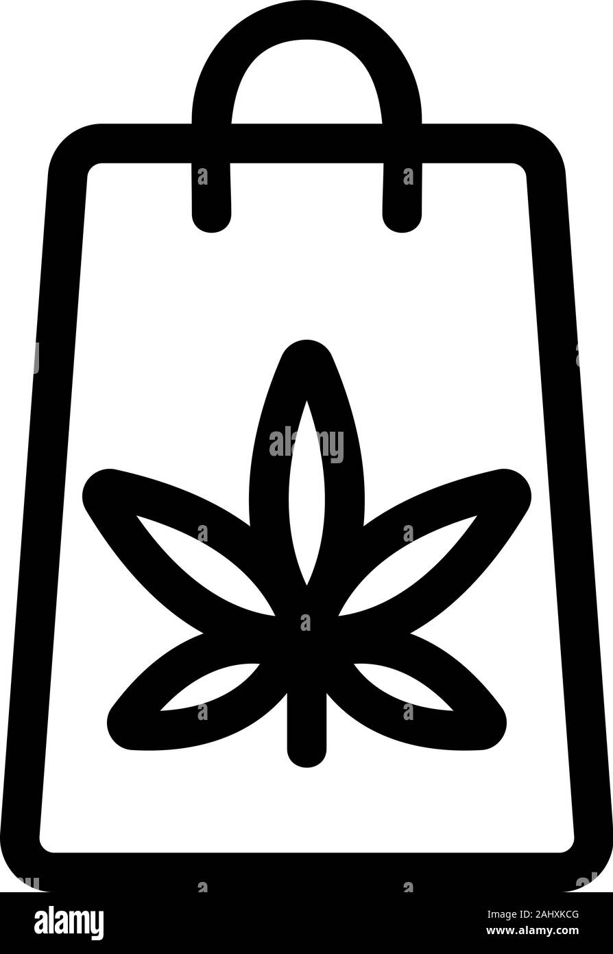 Acquistare un'icona vettore di cannabis. Illustrazione del simbolo del contorno isolato Illustrazione Vettoriale