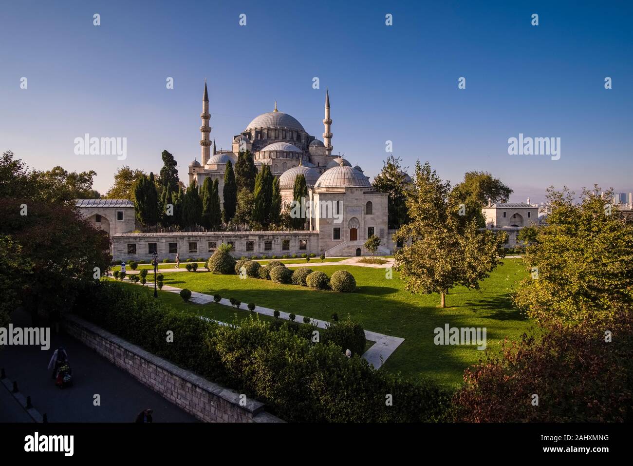 La Moschea Süleymaniye, Süleymaniye Camii, situato su una collina nel quartiere di Fatih Foto Stock