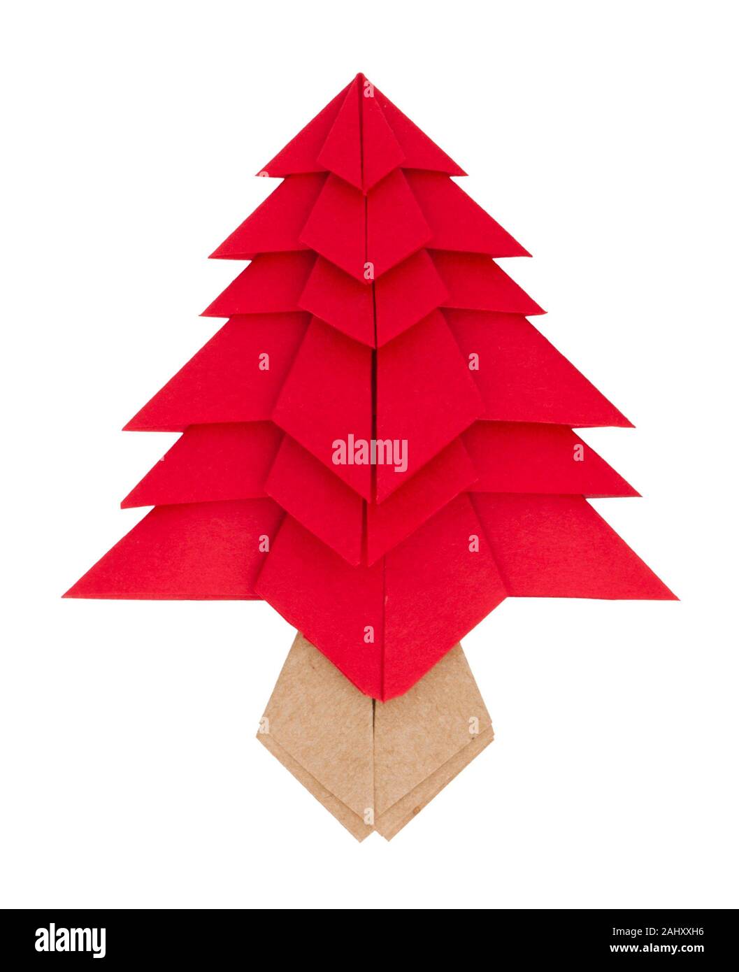 Albero Di Natale Di Carta Origami.Rosso Albero Di Natale Fatto Di Carta Origami Albero Sempreverde Foto Stock Alamy