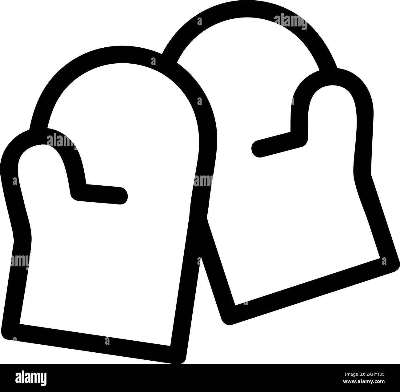 vettore icona mittens ignifughi. Illustrazione del simbolo del contorno isolato Illustrazione Vettoriale