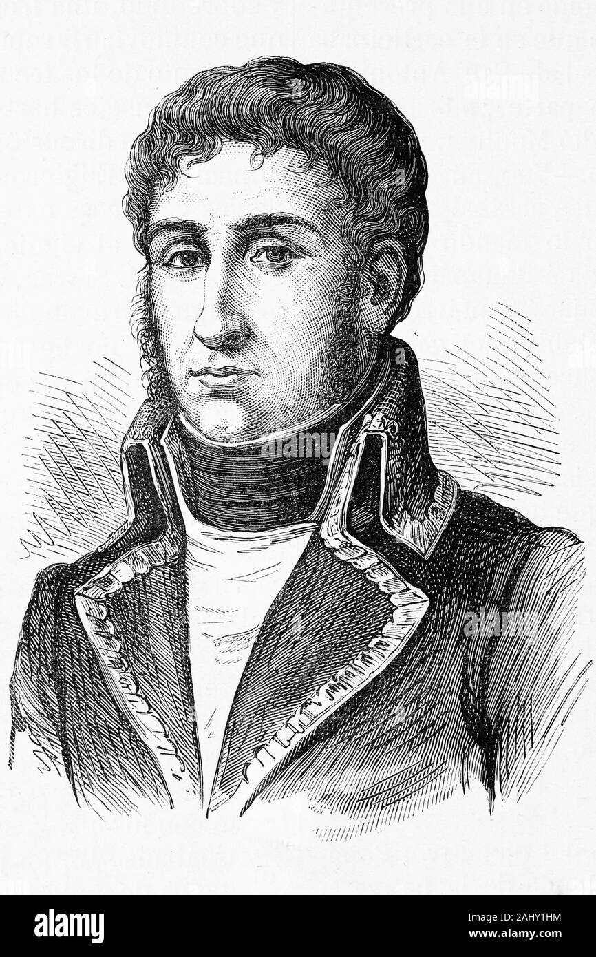 Charles Victoire Emmanuel Leclerc. Generale della divisione dell esercito francese. Il francese guerre rivoluzionarie in San-domingue. Nato 1772, morì 1802. Antique Foto Stock