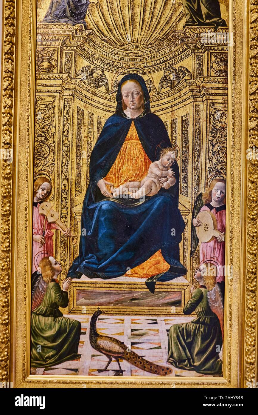 Francia, Borgogna, Côte-d'Or, Dijon, Beaux-Art museum, la Madonna e il Bambino, Vincenzo Foppa scuola, XV secolo Foto Stock