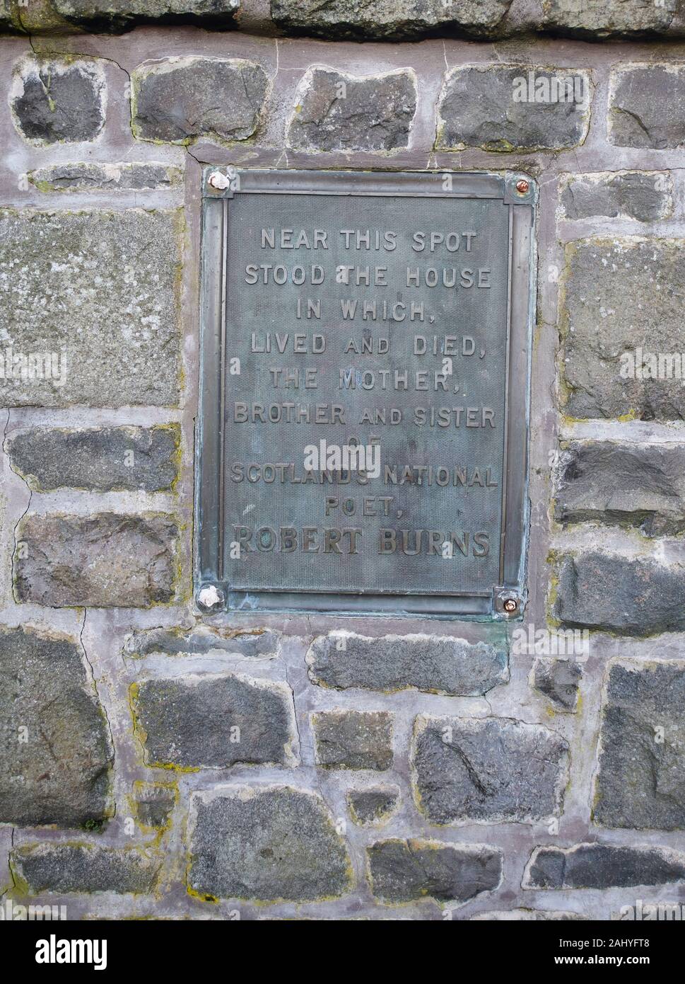 Monumento a Robert Burns famiglia mostra famiglia erano nati, in East Lothian, Scozia.UK.GB. Foto Stock