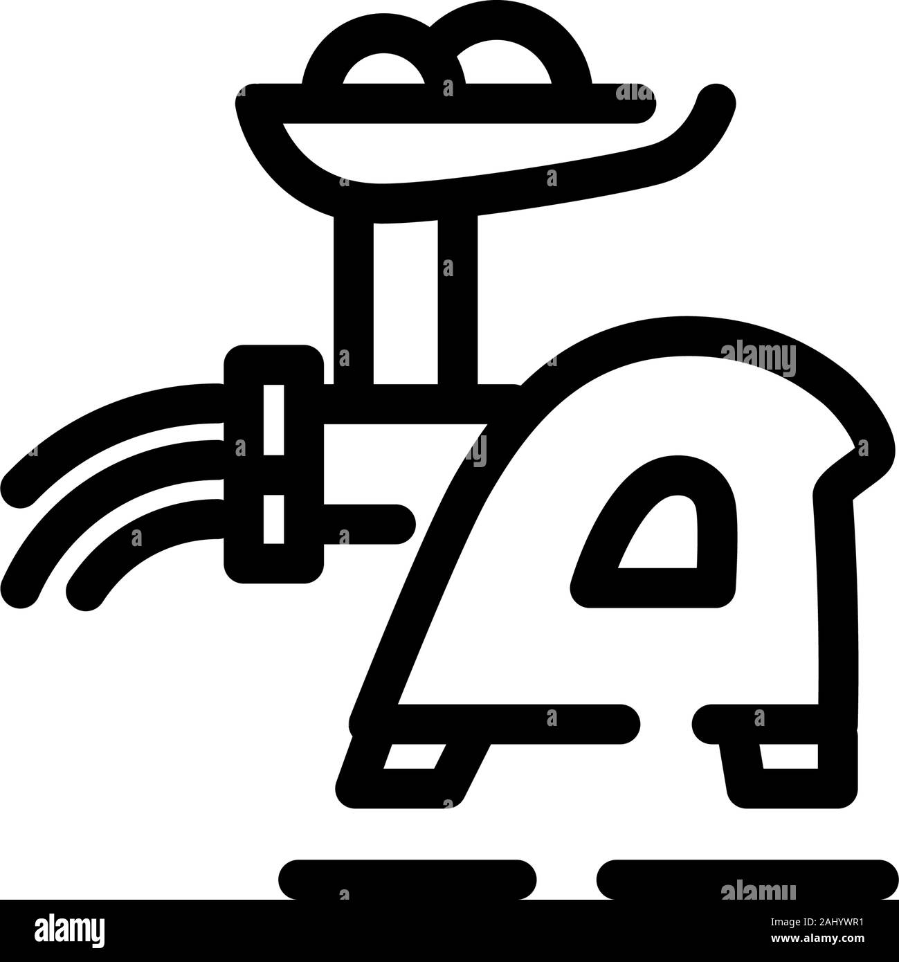 Icona di tritacarne. Elettrodomestici per la cucina. Assistente nella cucina. Icona vettore isolato su sfondo bianco. Moda icona lineare. Icona per sito Illustrazione Vettoriale