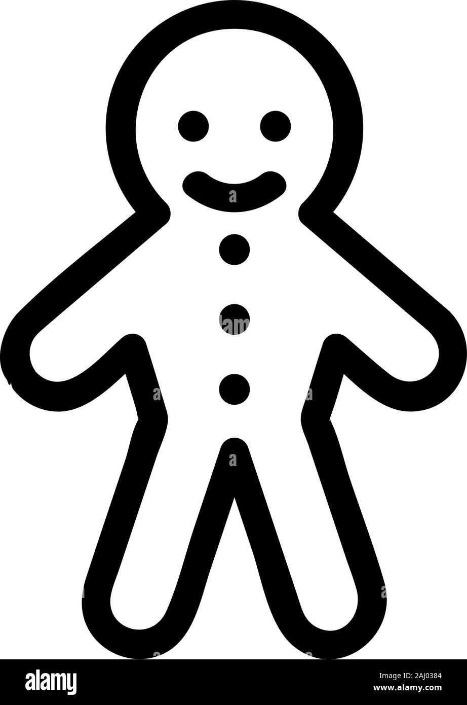 Icona zenzero gingerbread vettore. Illustrazione del simbolo del contorno isolato Illustrazione Vettoriale