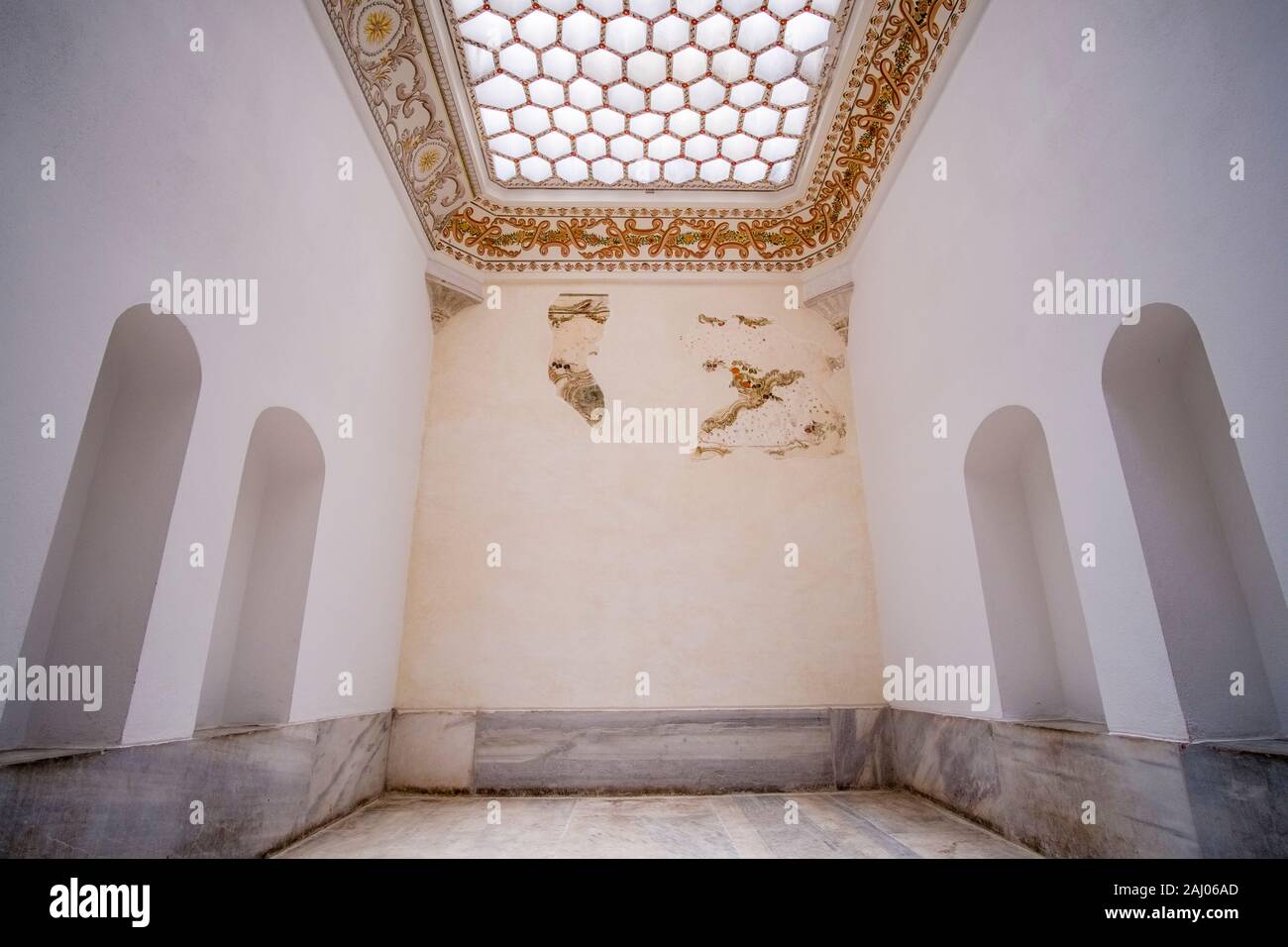 Interior design dei bagni del sultano e la Regina madre nell'Harem a Palazzo Topkapı Foto Stock
