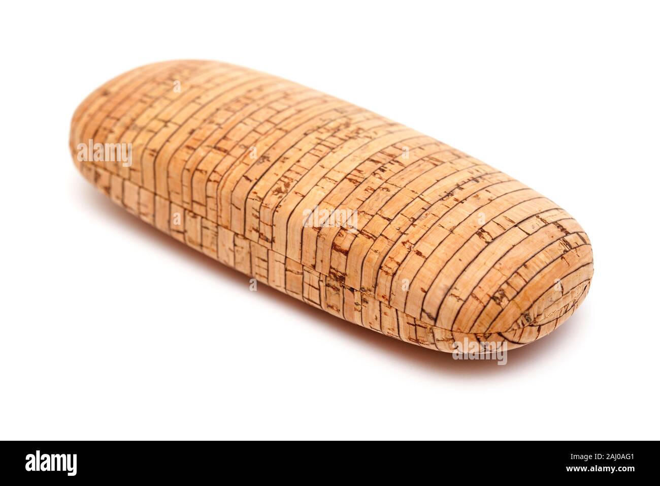 Cork coperto bicchieri caso isolato su bianco Foto Stock