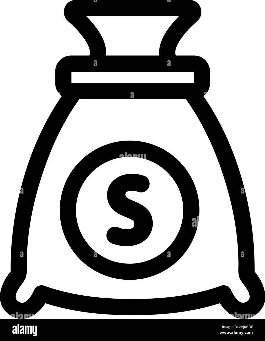 Borsa di denaro icona vettore. Illustrazione del simbolo del contorno isolato Illustrazione Vettoriale