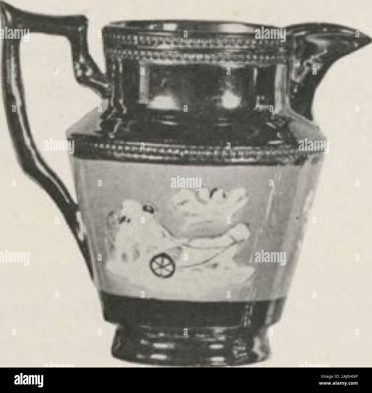 Catalogo illustrato della preziosa collezione privata della bella e antica inglese Cina e lustre ware includente una serie notevole di tè set, storico blu e le piastre bianche e piatti e presto l'inglese, il francese e il cristallo di Boemia [risorsa elettronica] : formato dagli intenditori, il compianto onorevole Charles Wiley di East Orange, New Jersey : per essere venduto al pubblico senza restrizioni la vendita presso la American gallerie d'arte, Madison Square South, sul pomeriggio in questa sede ha dichiarato . acetted lati, beccuccio ricurvo e loopedhandle. Investito di un solido in rame e lustre decoratedwith mani di navi e di foglie di vite Foto Stock