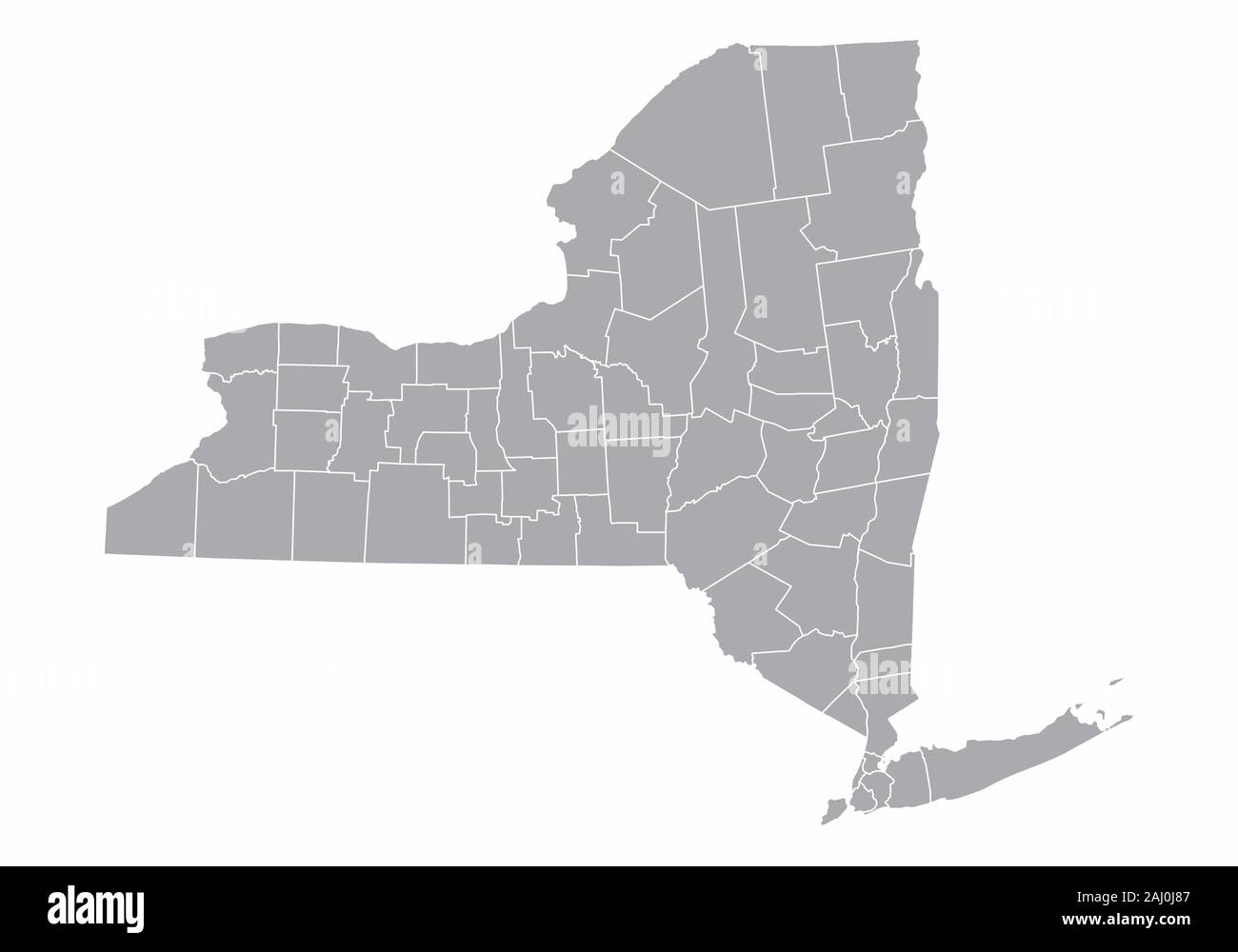 Lo stato di New York mappa Illustrazione Vettoriale