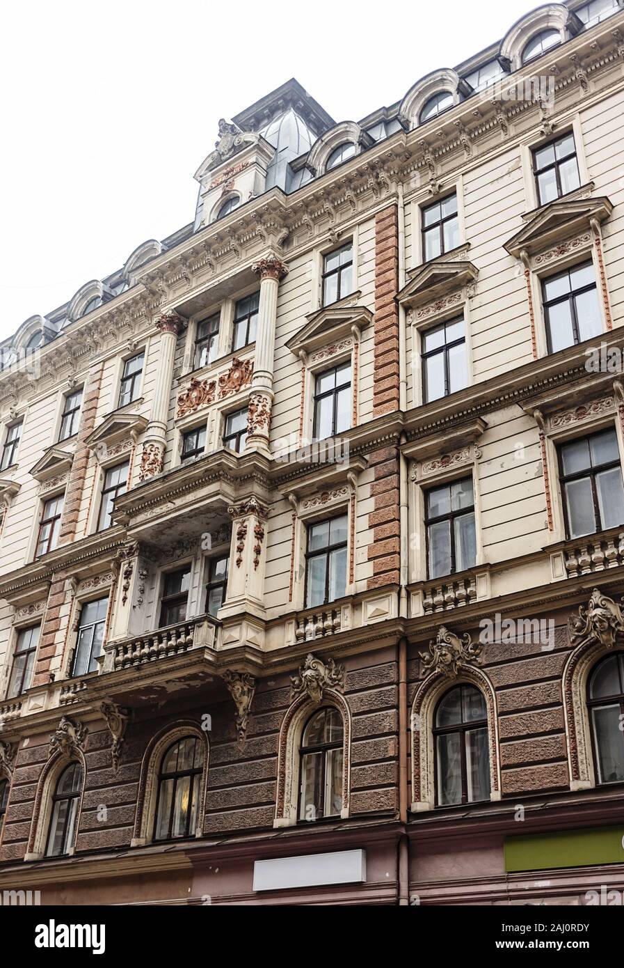 Architettura Art Nouveau a Riga, Lettonia Foto Stock