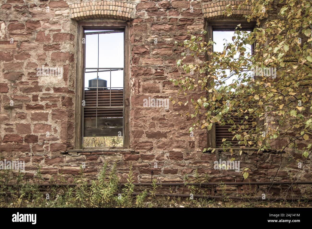 Esterno di abbandono dei complessi industriali. Esterno dell edificio abbandonato a Keweenaw National Historic Park. Foto Stock