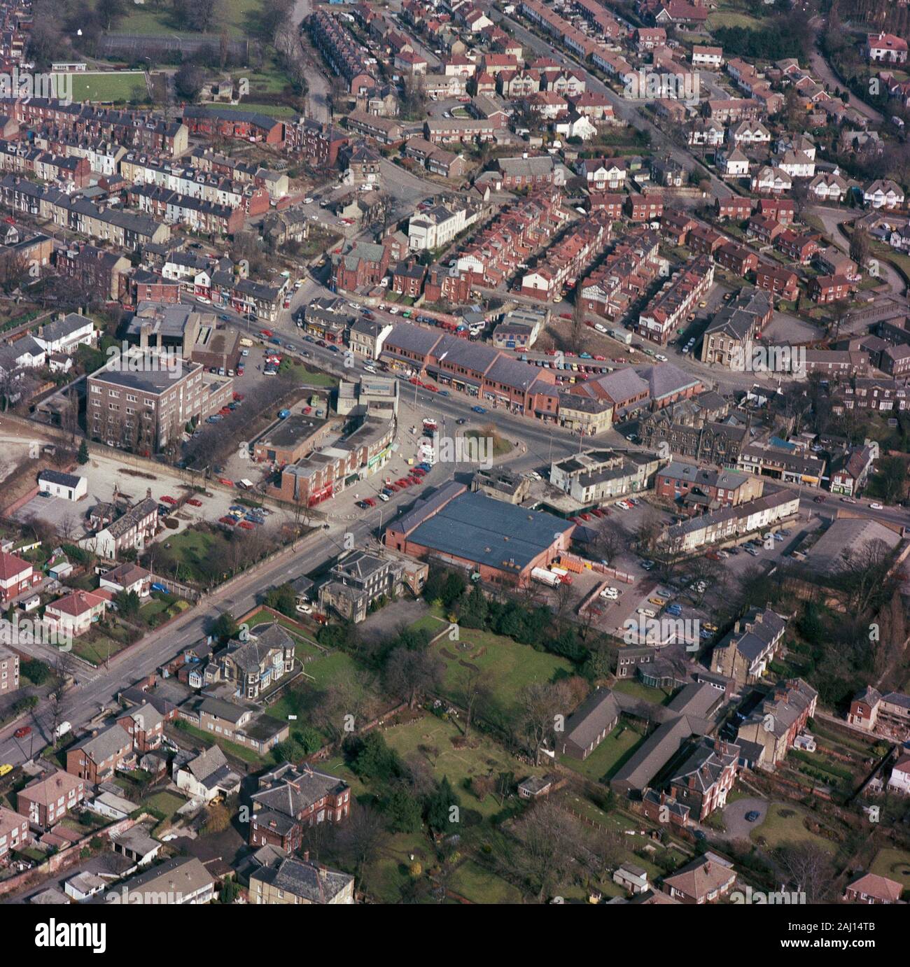 1986 Leeds centro città, dall'aria, West Yorkshire, Inghilterra del Nord, Regno Unito, fotografia aerea storica Foto Stock