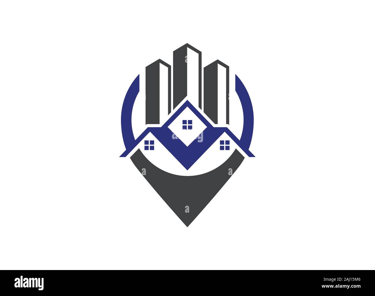 Icona della posizione. Puntatore Mappa segno. Navigation Pin simbolo. Creative logo design modello. Illustrazione Vettoriale